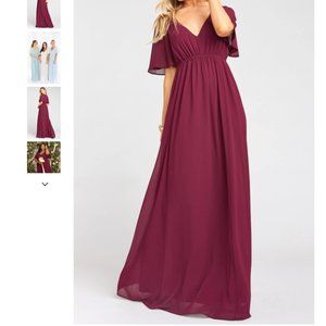 Show Me Your Mumu - Emily Empire Maxi Dress - Merlot Chiffon, bridesmaid/ formal